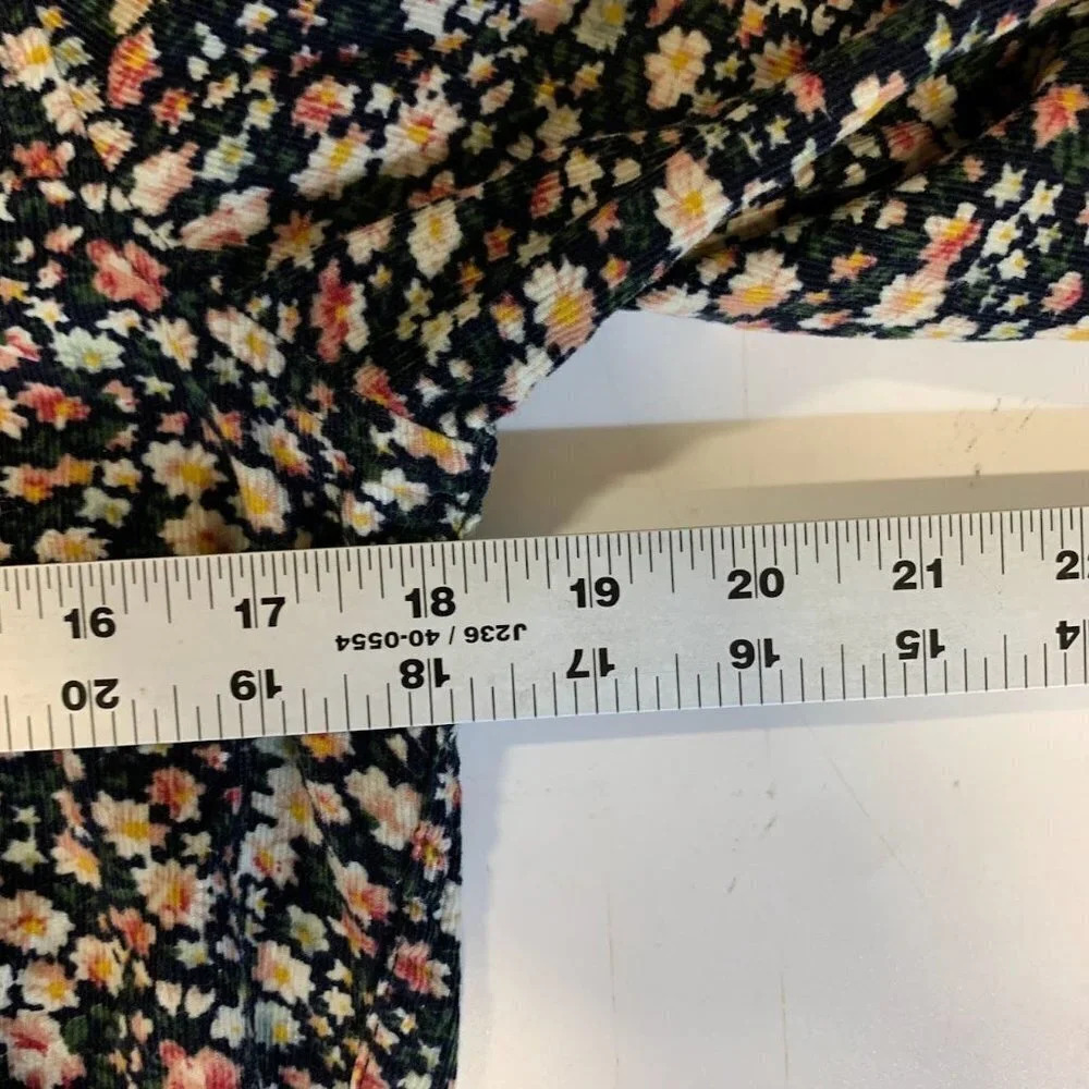 Birds of Paradise Trovata Women's Ditsy‎ Floral Pattern Corduroy Shirt Size XS - Picture 13 of 14